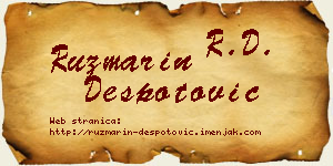 Ruzmarin Despotović vizit kartica